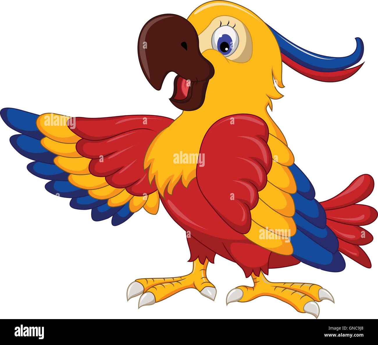 Cute Parrot Cartoon Posing Stock Vector Image Art Alamy