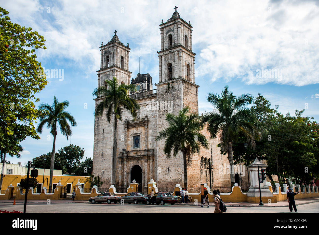 first Roman Catholic church in the Mexican Yucatan Stock Photo, Royalty