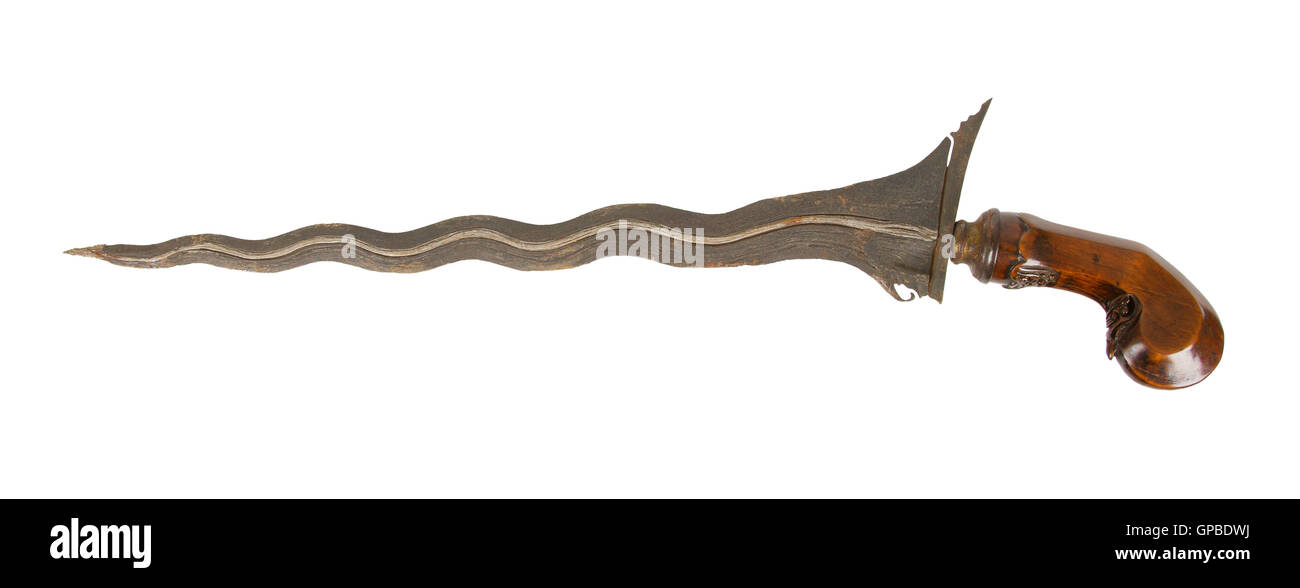 Antique typical Indonesian kris knife Stock Photo, Royalty Free Image