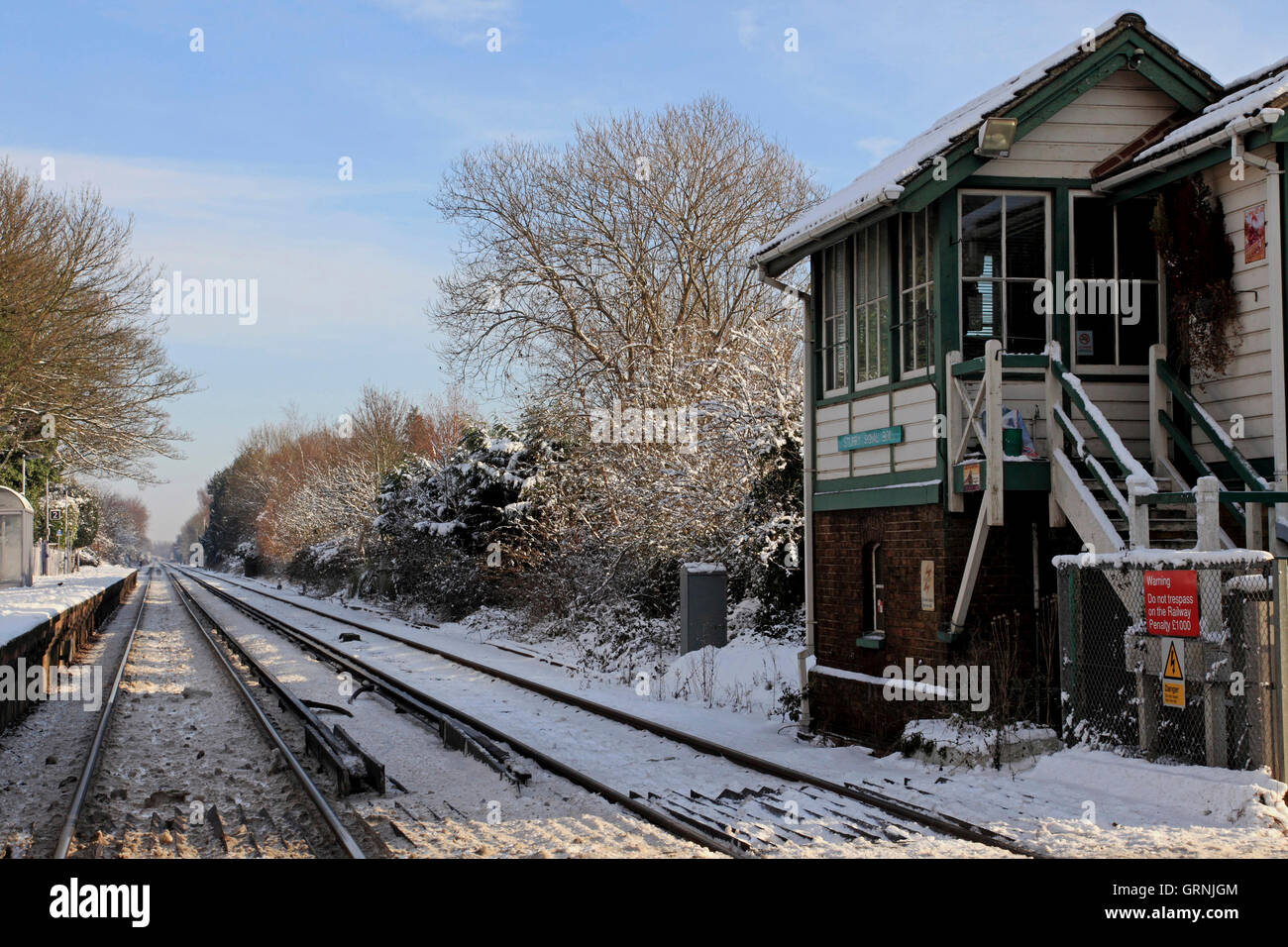 Sturry railway station & signal box, Sturry, Canterbury, Kent, UK Stock