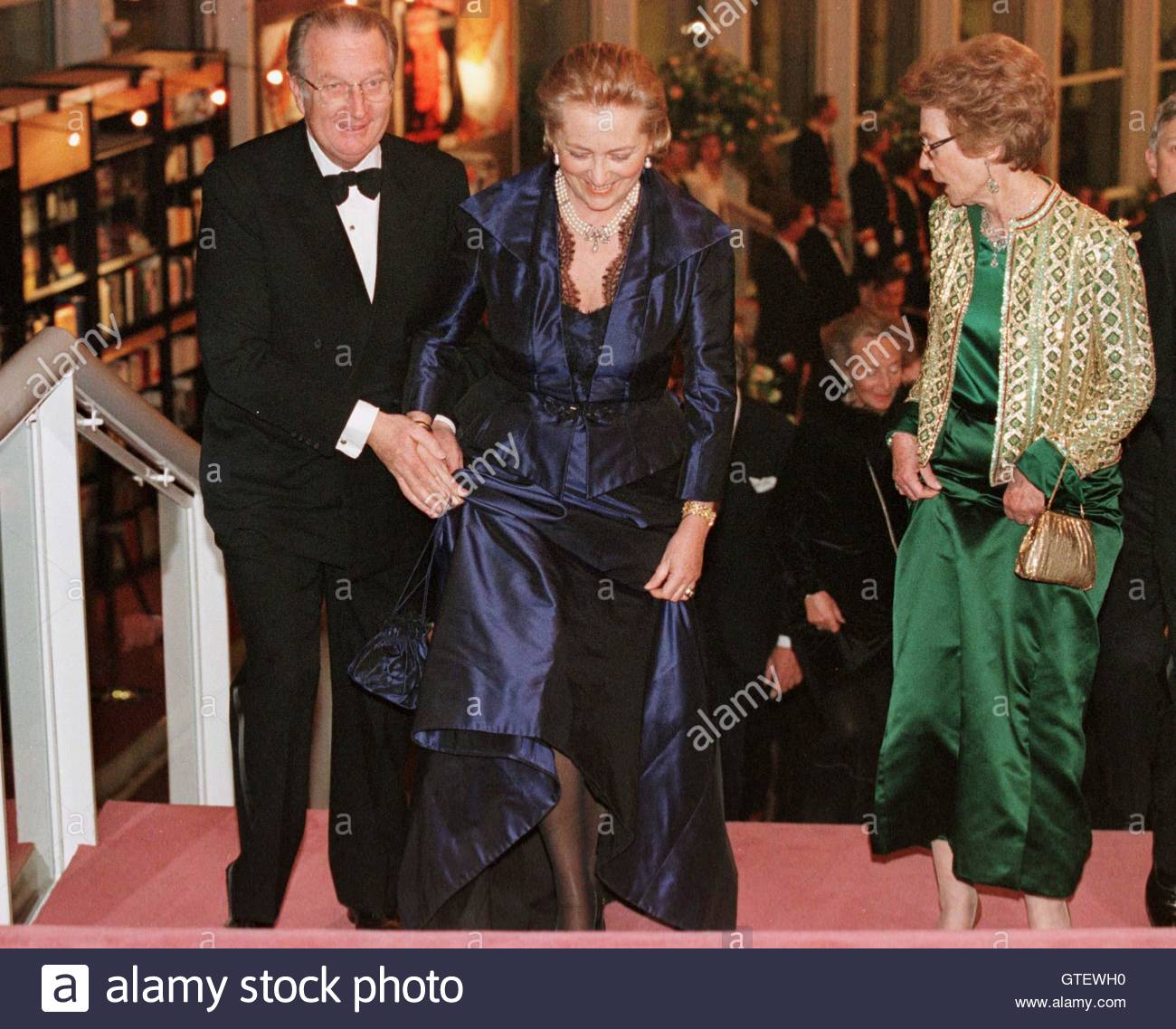 Luxembourg Grand Duchess Josephine Charlotte (R) looks at Belgian Stock ...
