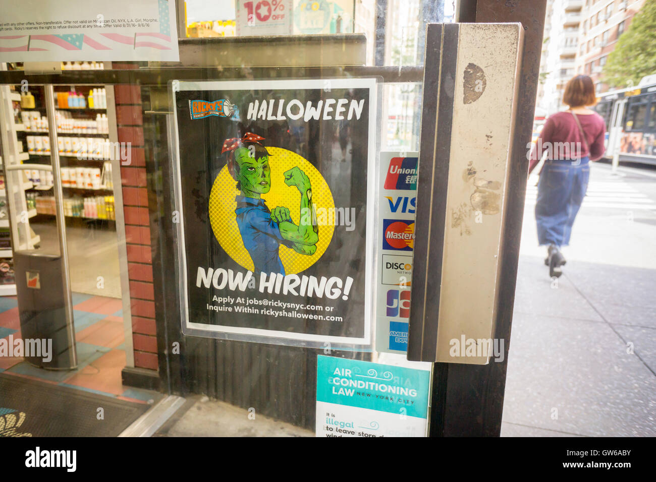 a rickys cosmetics store in new york advertises that it is hiring workers for halloween in - Halloween Stores Ny a rickys cosmetics store in new york advertises that it is hiring workers for halloween in - Halloween Stores Ny