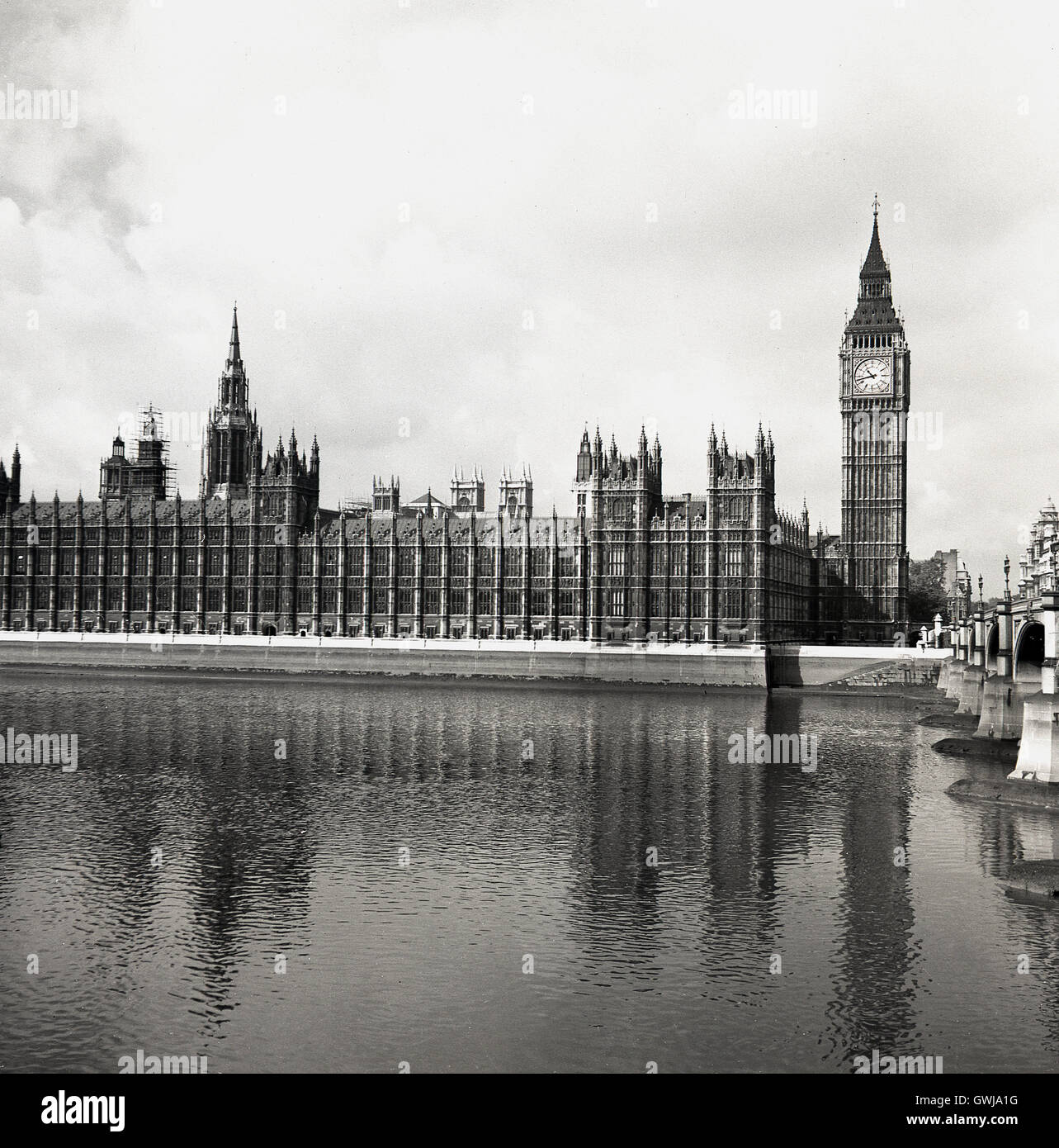 1950s Houses 1950s, historical view from the south bank of the river thames of 1950s Houses 1950s, historical view from the south bank of the river thames of