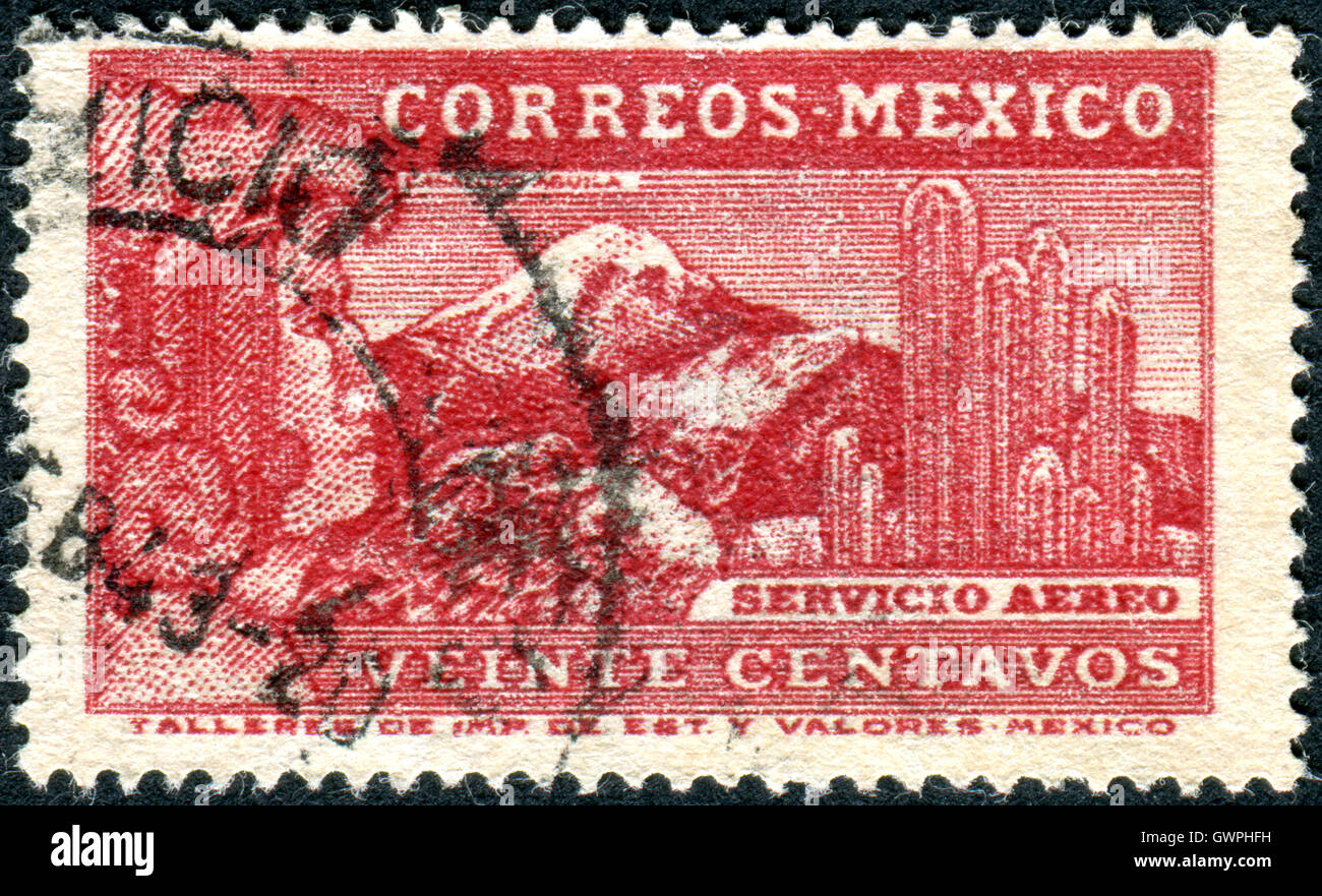Postage stamp printed in Mexico, shows the Aztec Eagle Man, Eagle, a Stock Photo, Royalty Free
