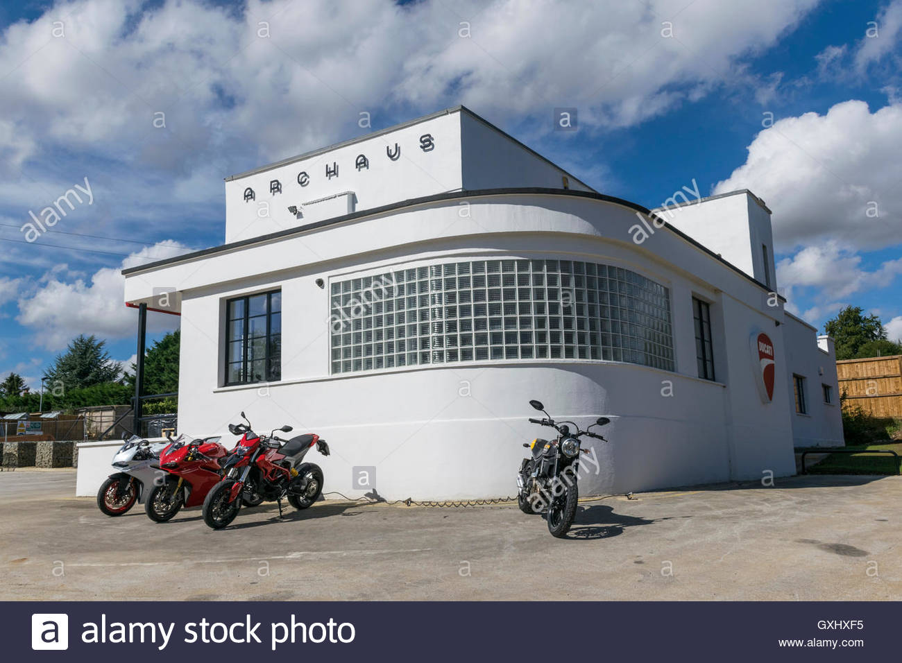 Art Deco building at Wansford on the A1 recently restored. Previously