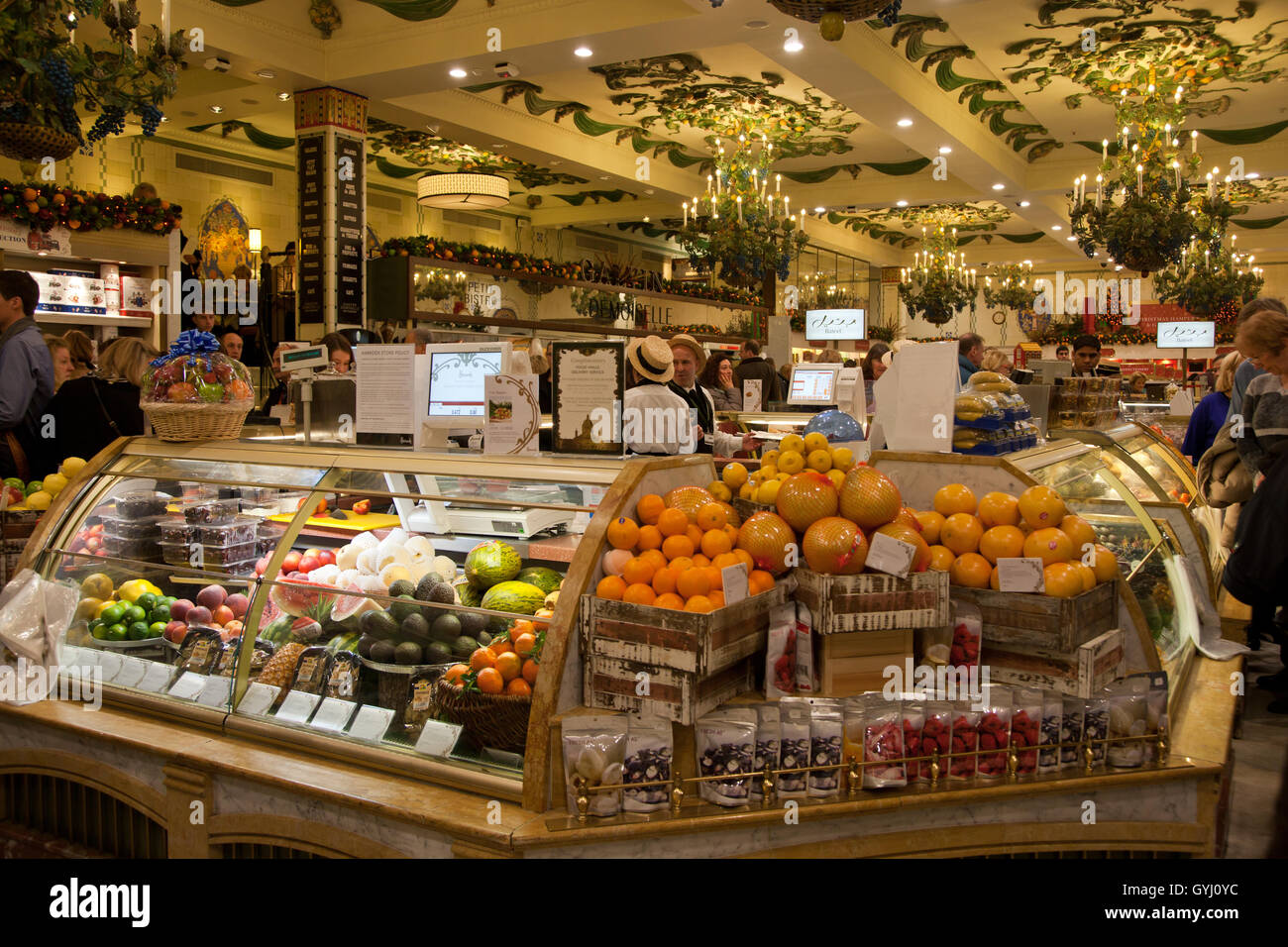Food hall in Harrods, London, UK Stock Photo, Royalty Free Image