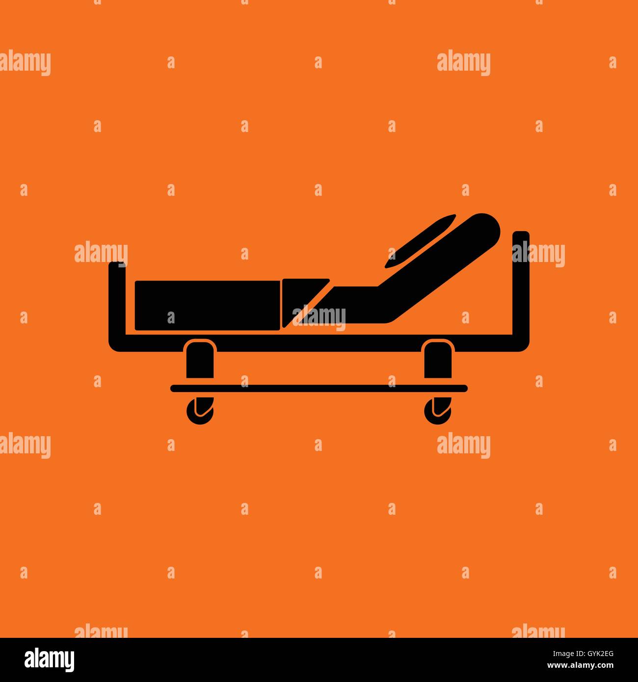 Hospital Bed Icon Orange Background With Black Vector Illustration