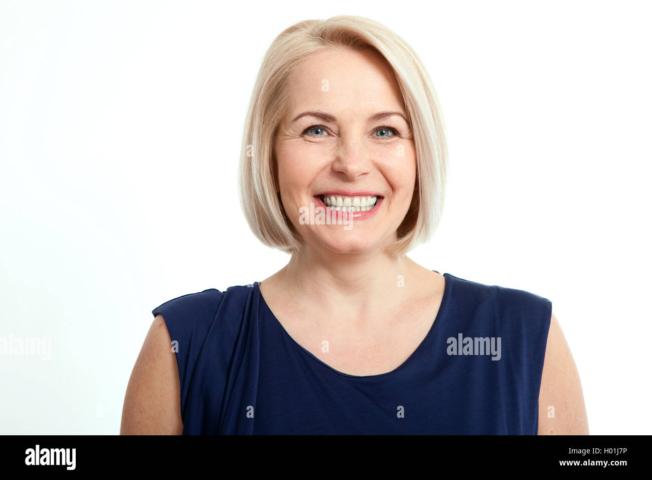 Friendly Smiling Middle Aged Business Woman Isolated On White