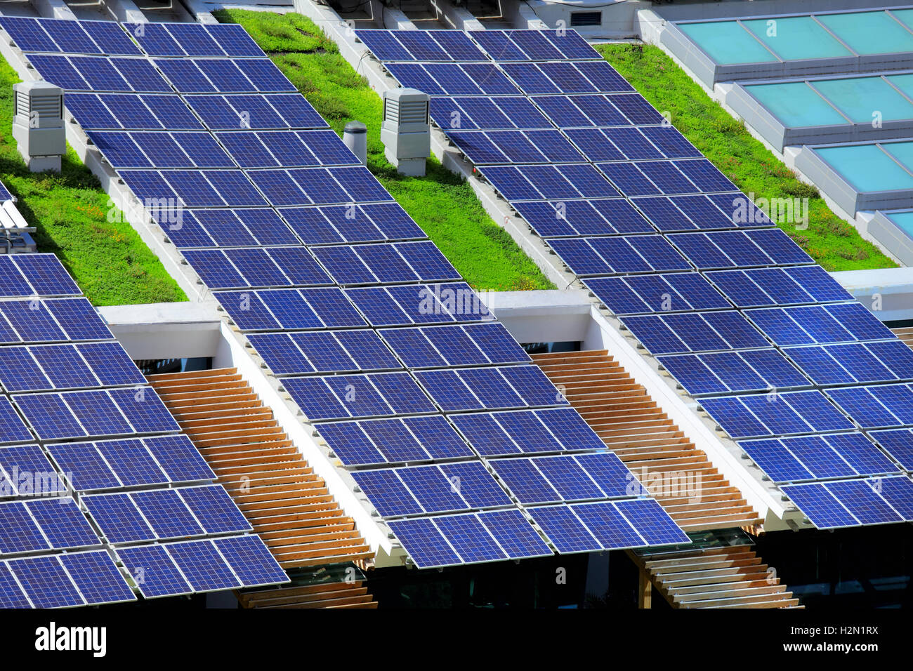 Solar Panel On Roof Top Stock Photo Alamy