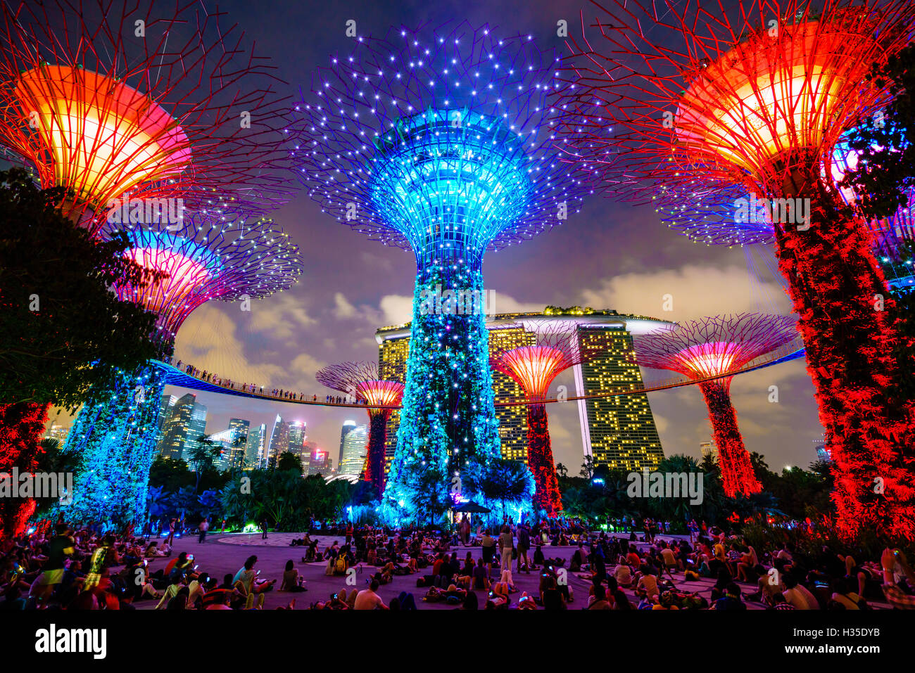 supertree grove in the gardens by the bay a futuristic botanical gardens and park illuminated at night marina bay singapore - Garden By The Bay Fireworks supertree grove in the gardens by the bay a futuristic botanical gardens and park illuminated at night marina bay singapore - Garden By The Bay Fireworks