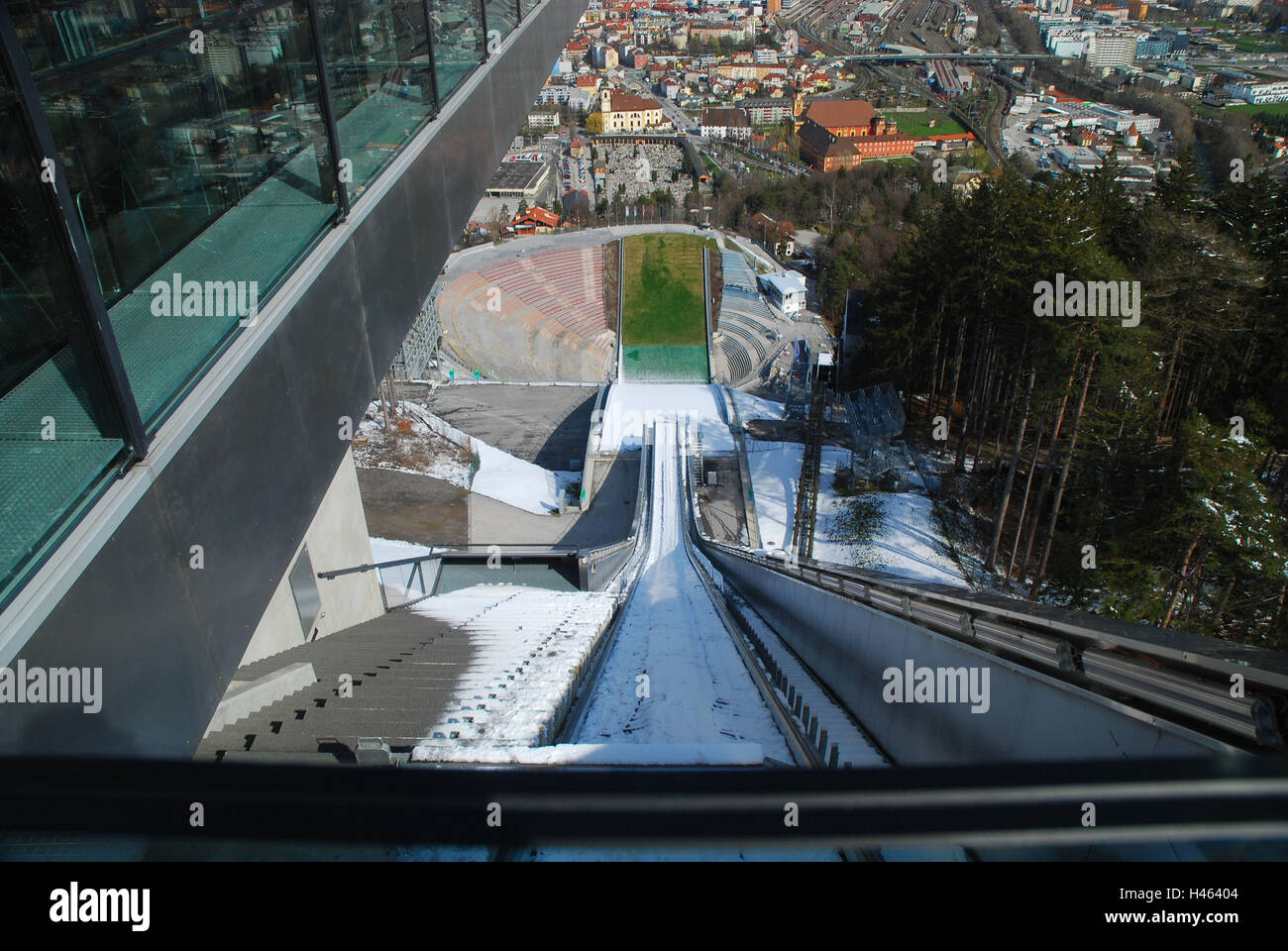 Austria Tyrol Innsbruck Bergisel Ski Jumping Stadium Stock in Ski Jumping Heights