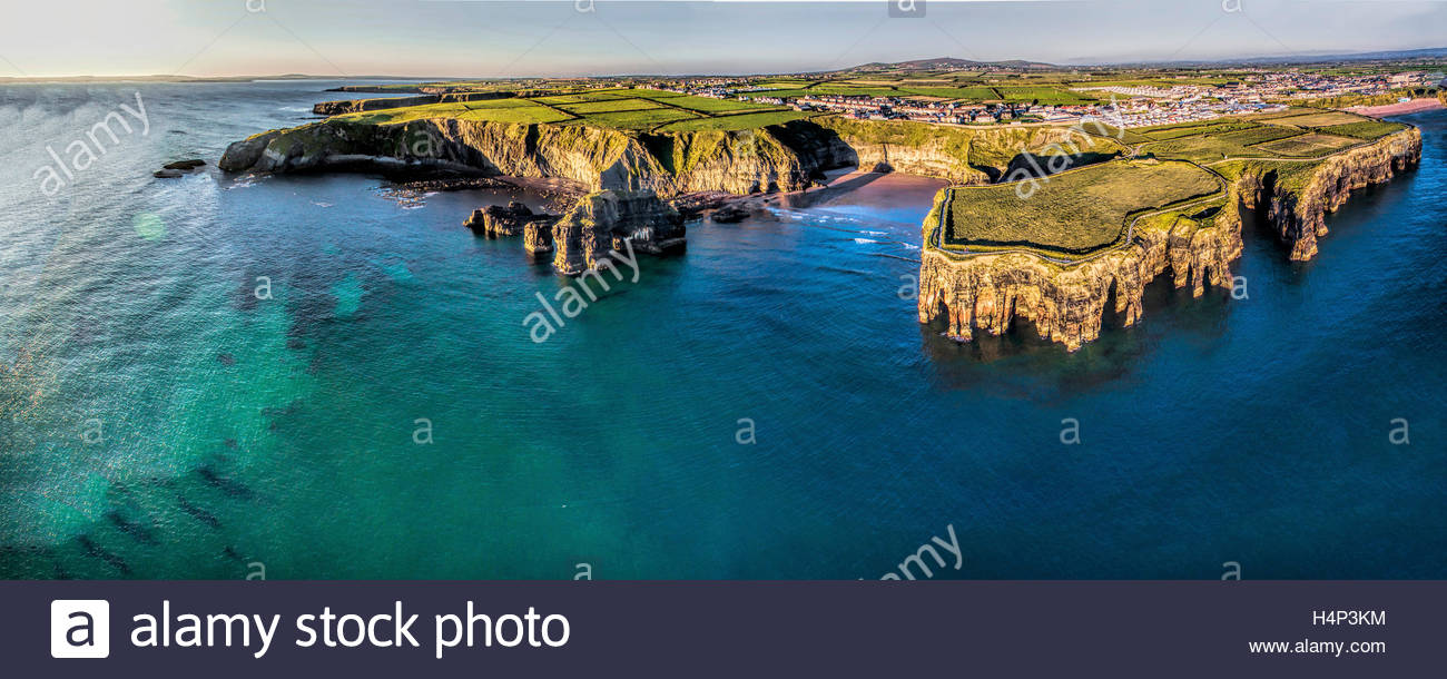 Aerial view mysterious places in Ireland, Ballybunion Co. Kerry Stock