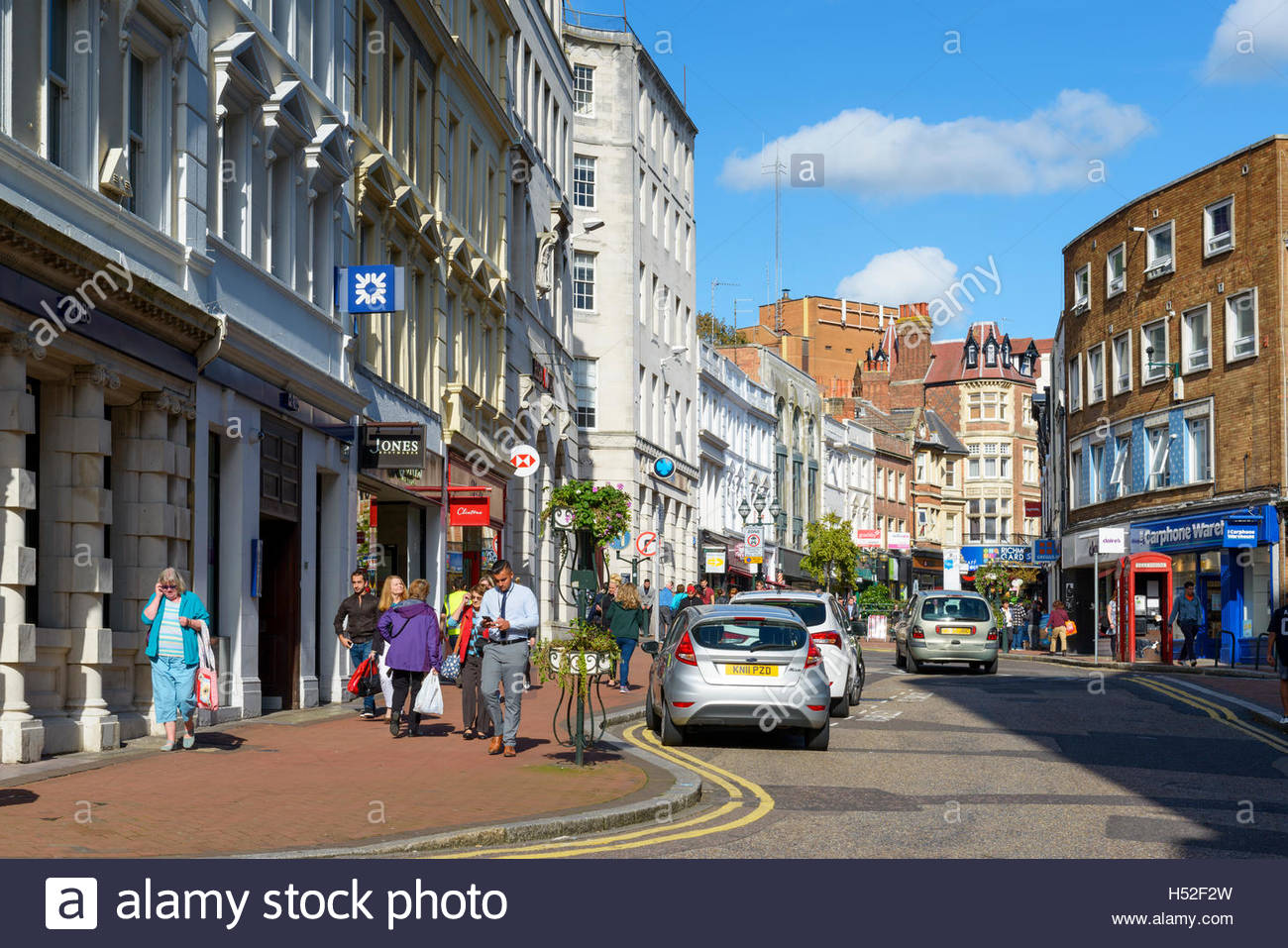 Shops in Old Christchurch Road, Bournemouth, Dorset, England, UK Stock