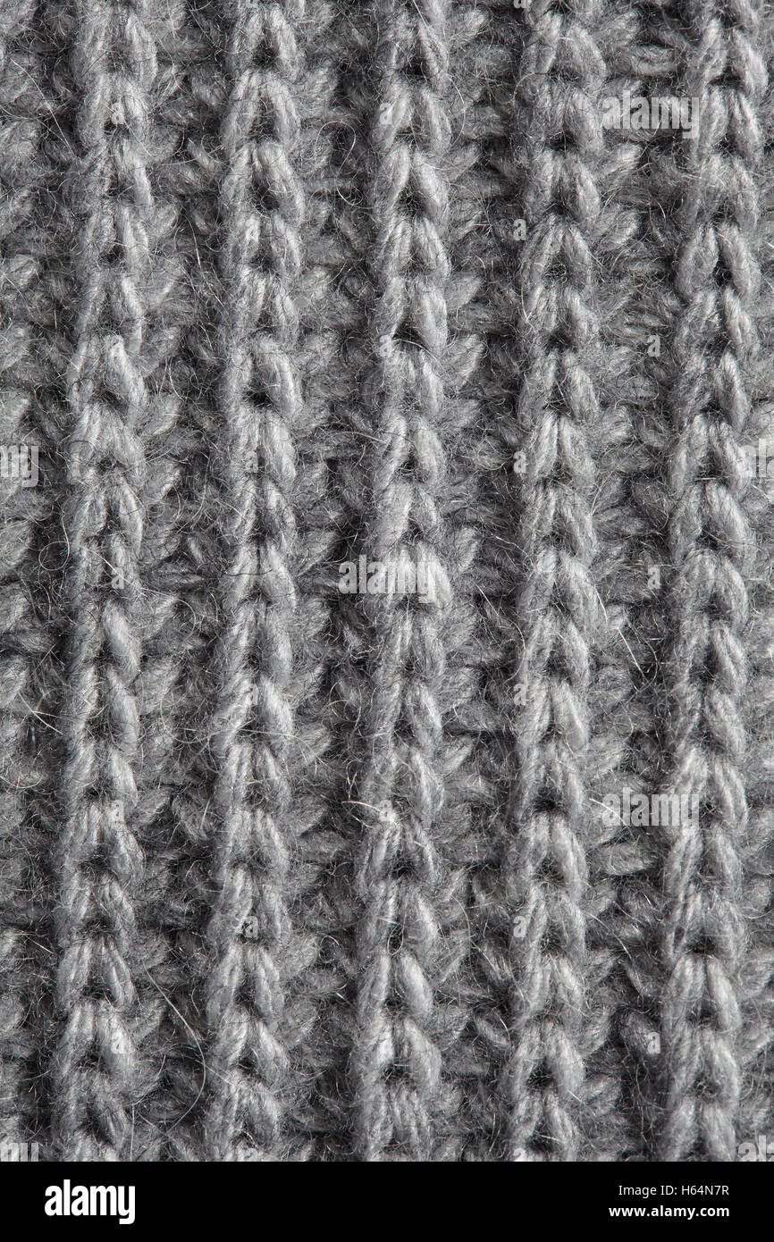 Gray Knitted Fabric Background Grey Knitting Wool Texture Stock