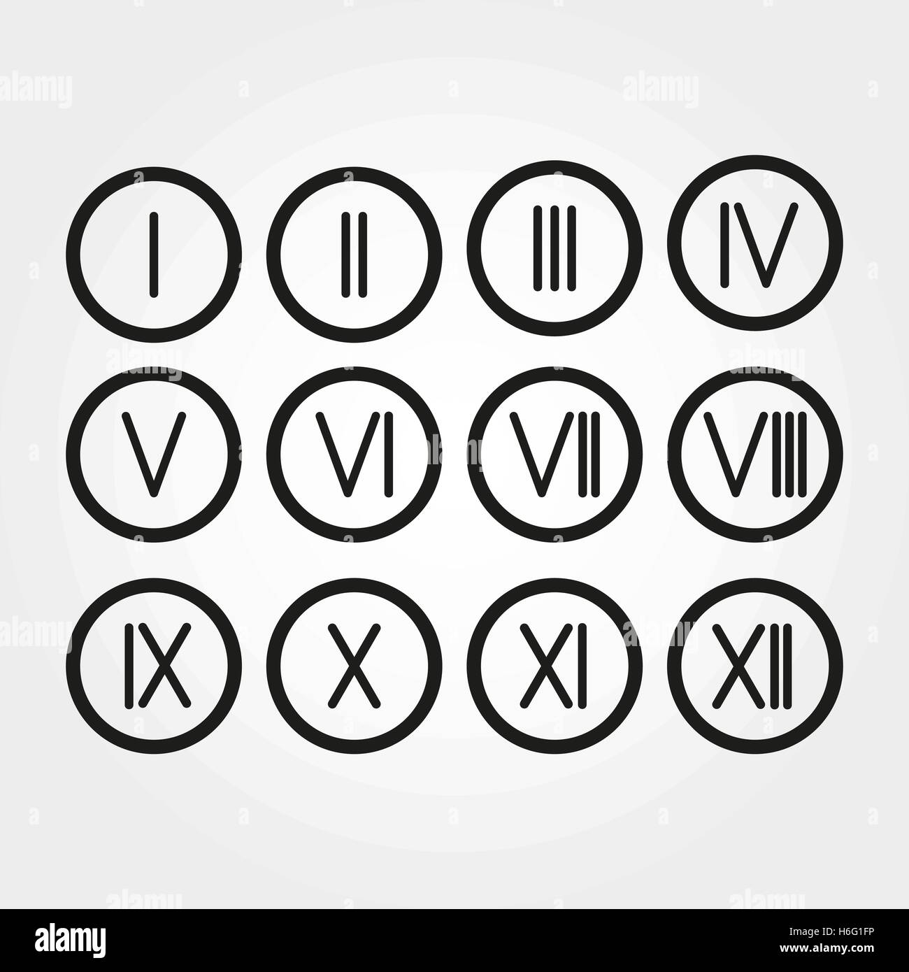The set Roman numerals 112 icon. vector Stock Vector Art & Illustration, Vector Image