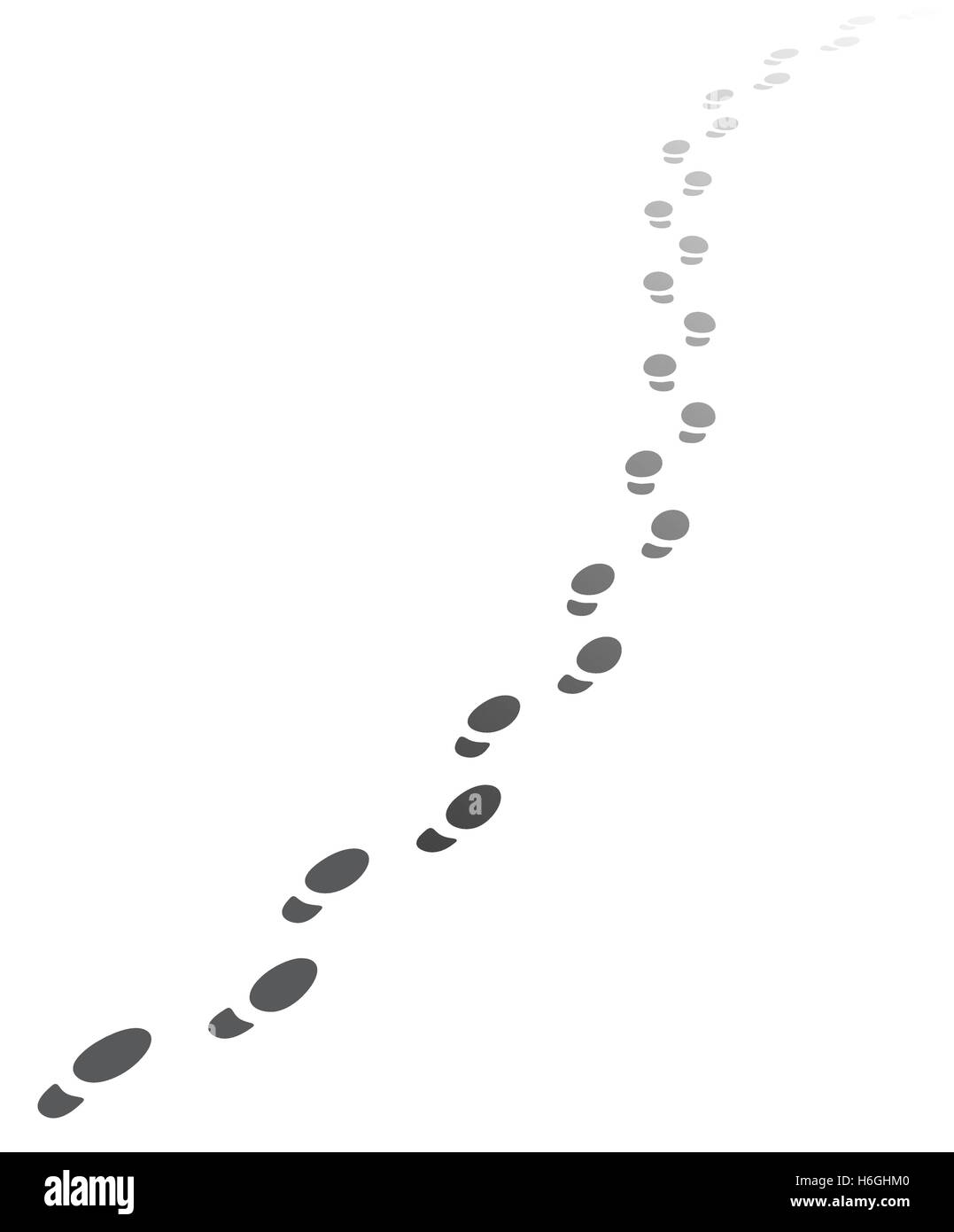 Foot steps walking away.Vector illustration of receding human Stock