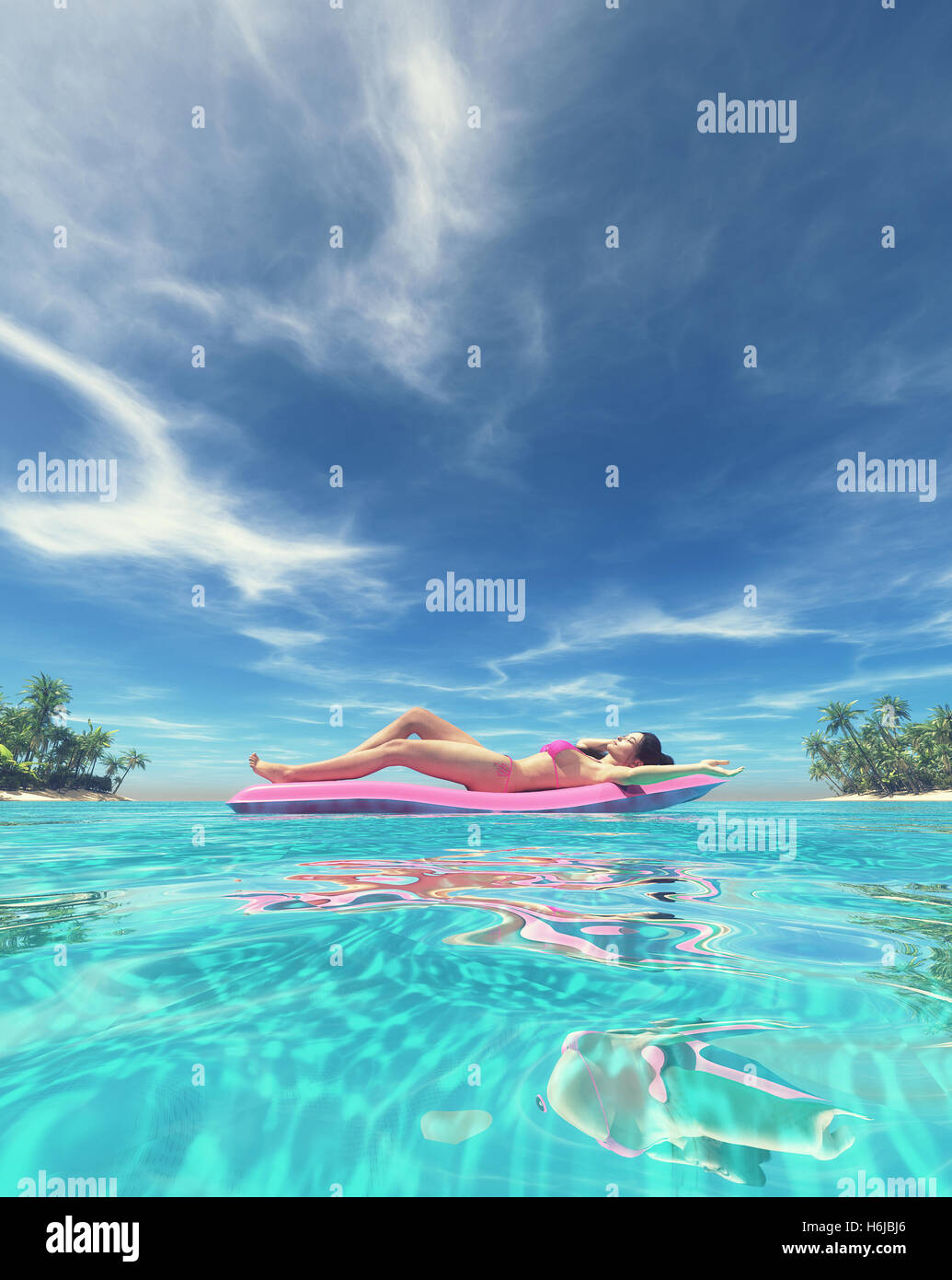 Girl In Bikini Sleeping On Hi Res Stock Photography And Images Alamy