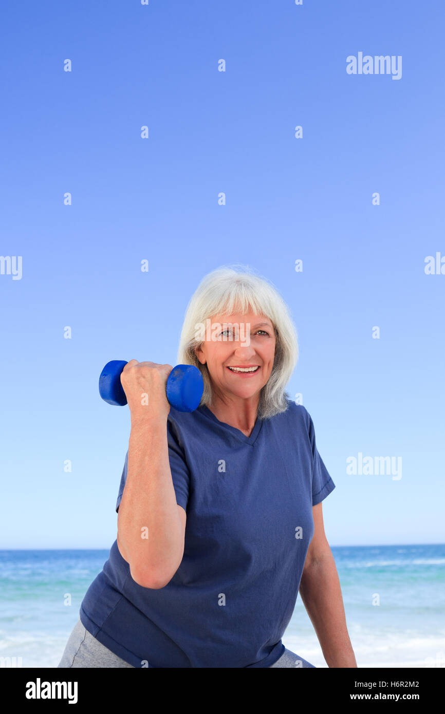 Mature Woman Doing Her Exercises Stock Photo Alamy