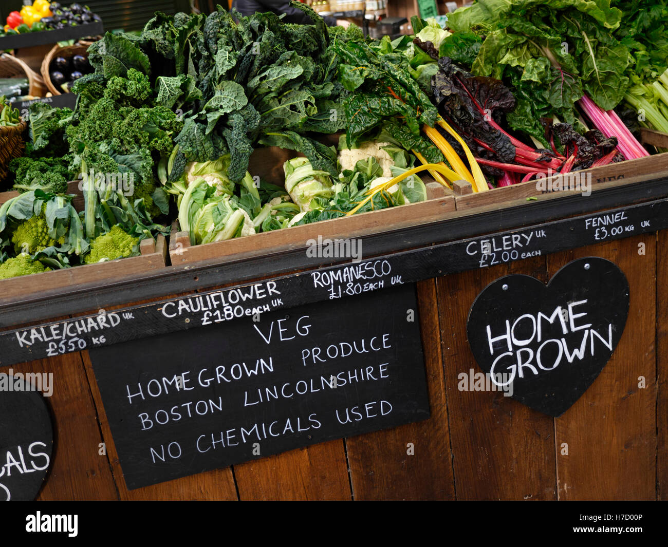 Teds Veg Stall Cauliflower Kale Chard British Home Grown Farm Produce