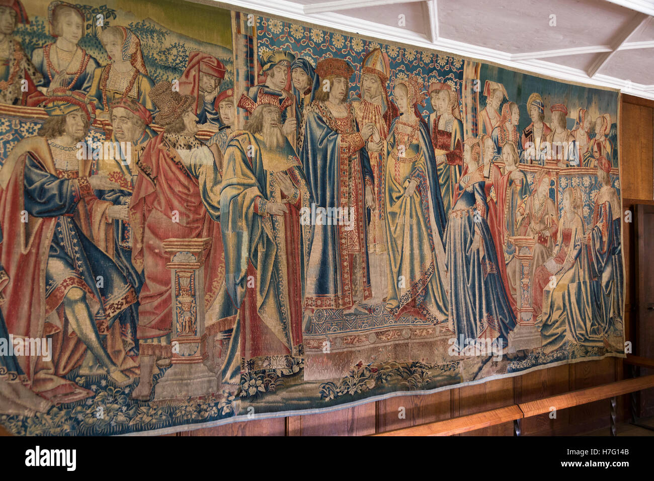 ' Marriage Tapestry ' at Hever Castle, Kent, UK thought to depict Stock Photo, Royalty Free