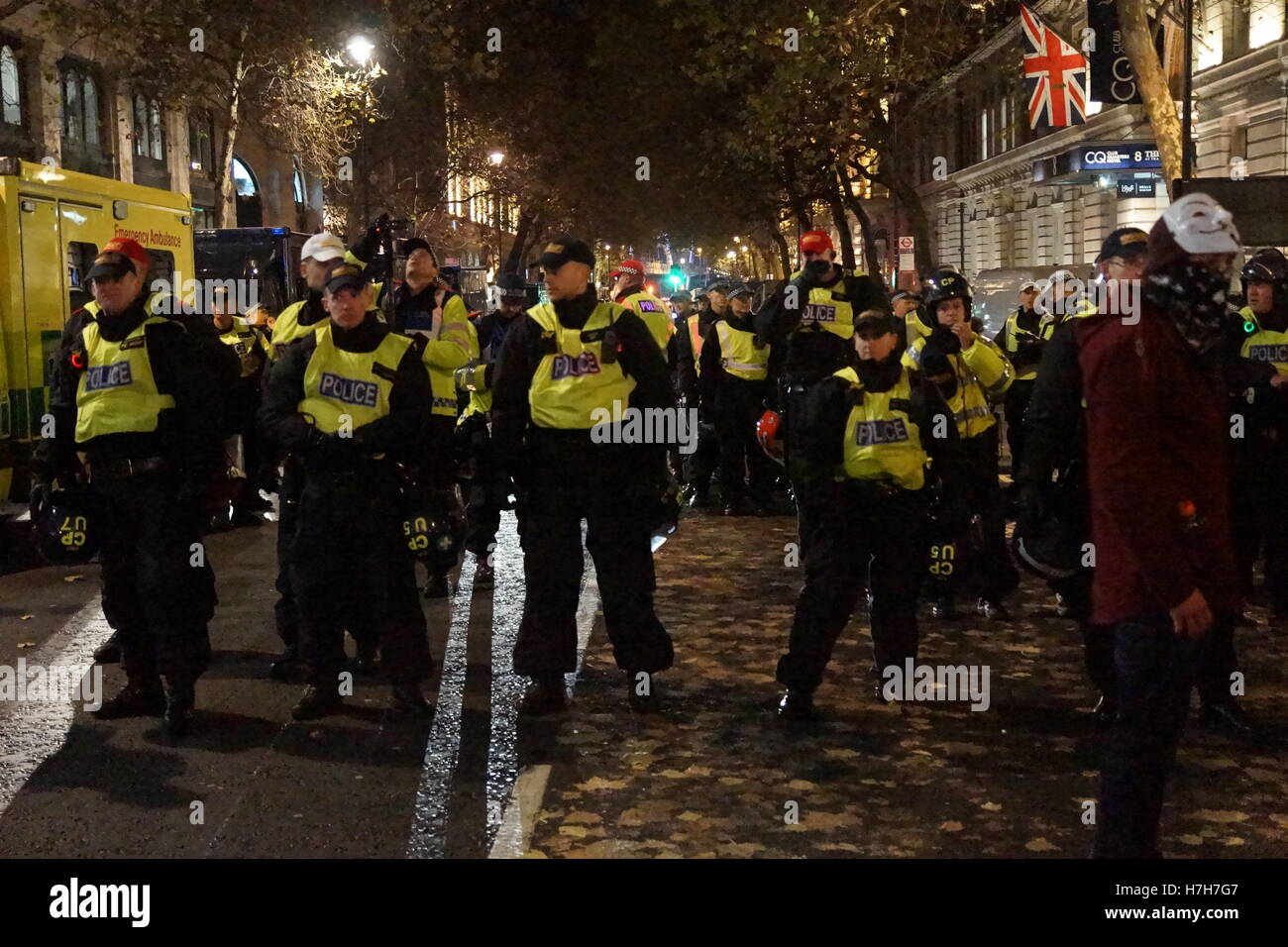 London UK 5th Nov 2016 Anonymous Million Mask March Contained