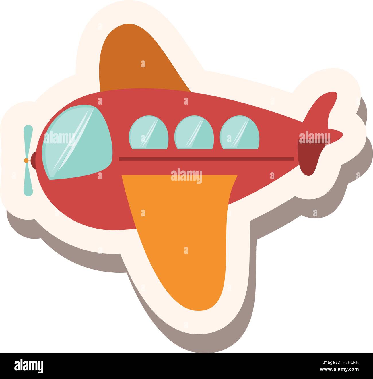 colorful airplane icon over white background toys kids design vector illustration