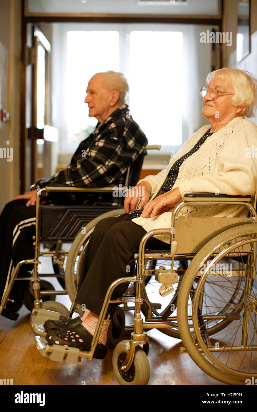 Two old men in wheelchairs Stock Photo, Royalty Free Image 125174889