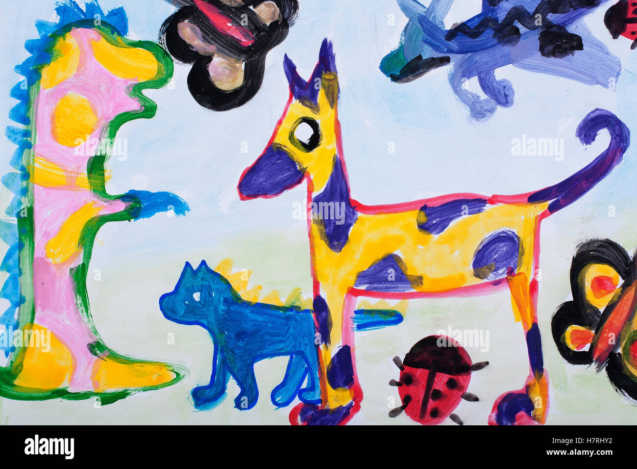 children painting drawing and collage with colorful paper beautiful child drawings rainbow fantasy animal draws kids art - Children Drawing Pictures For Painting children painting drawing and collage with colorful paper beautiful child drawings rainbow fantasy animal draws kids art - Children Drawing Pictures For Painting