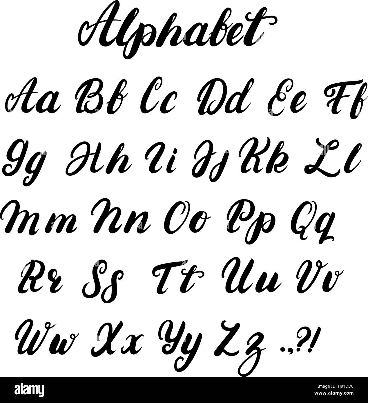 Hand Written Lowercase And Uppercase Calligraphy Alphabet Modern Stock Hand Written Lowercase And Uppercase Calligraphy Alphabet Modern Stock