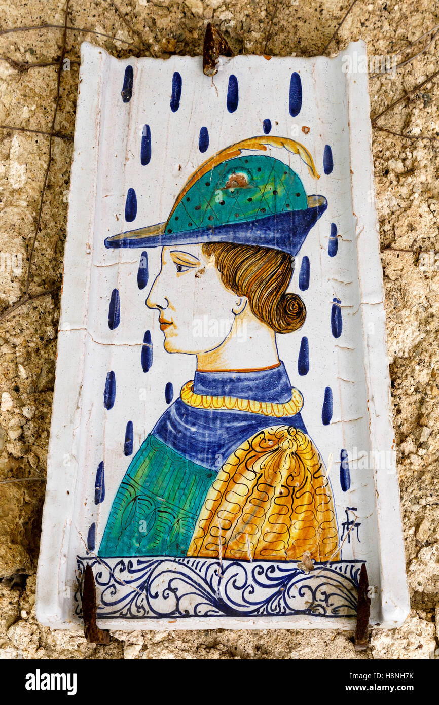 decorative ceramic tiles on the old monastery walls of the hotel decorative ceramic tiles on the old monastery walls of the hotel