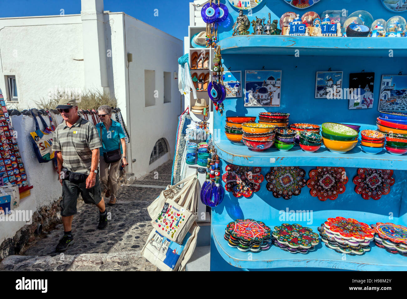 Souvenirs shop, Oia, Santorini, Cyclades Islands, Greece, Europe Stock