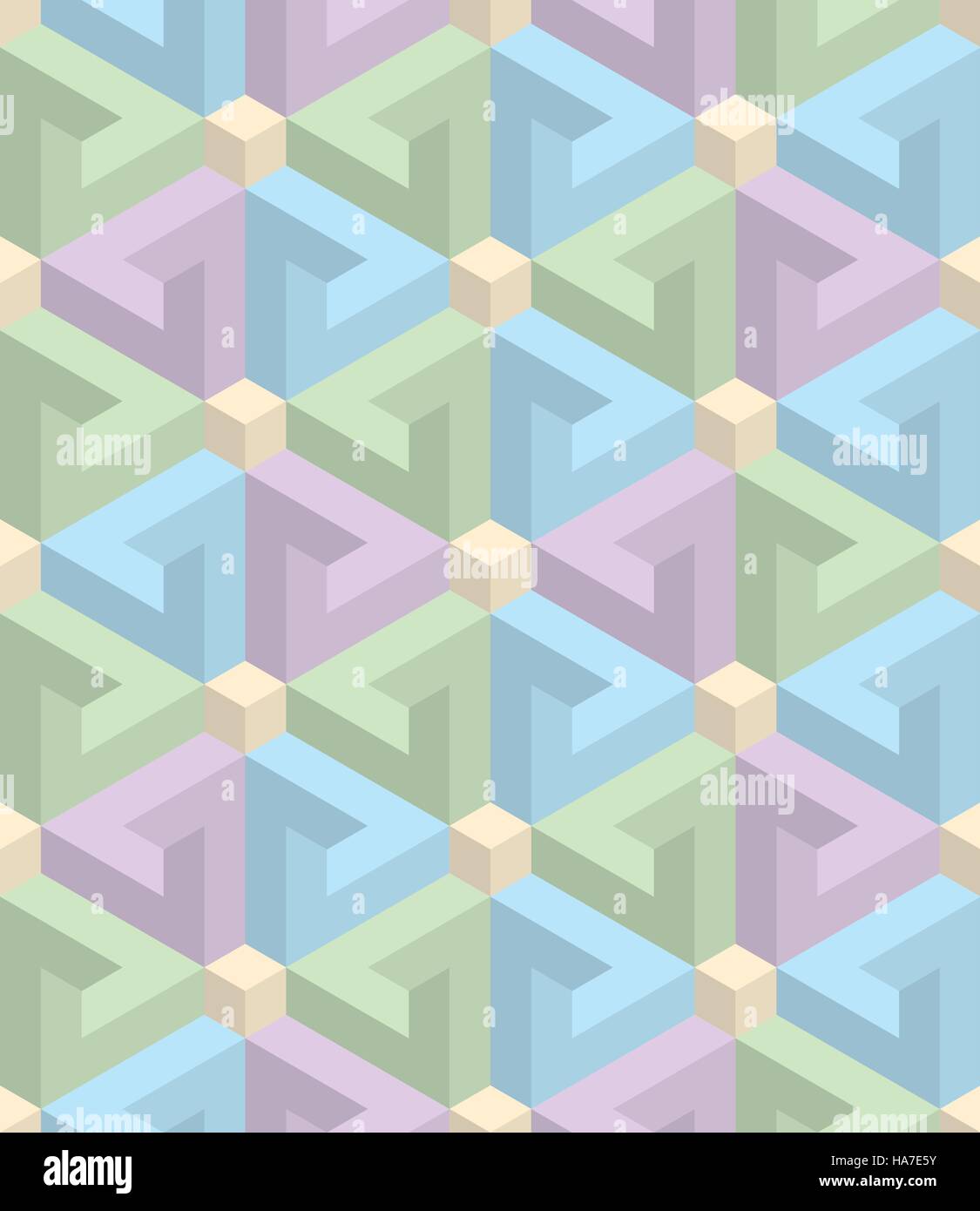 Pastel Shades isometric seamless pattern in pastel shades. 3d optical illusion Pastel Shades isometric seamless pattern in pastel shades. 3d optical illusion