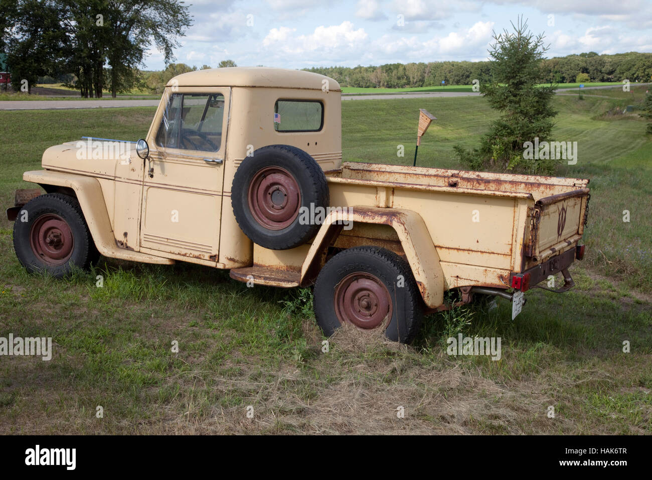 Old vintage Willys Jeep Pickup Truck for sale at Pixie Woods Sales Stock Photo: 127041623 - Alamy