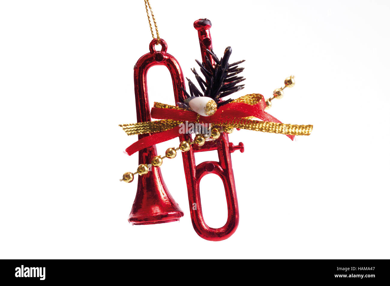 Trombone, Christmas tree decoration Stockfoto, Lizenzfreies Bild