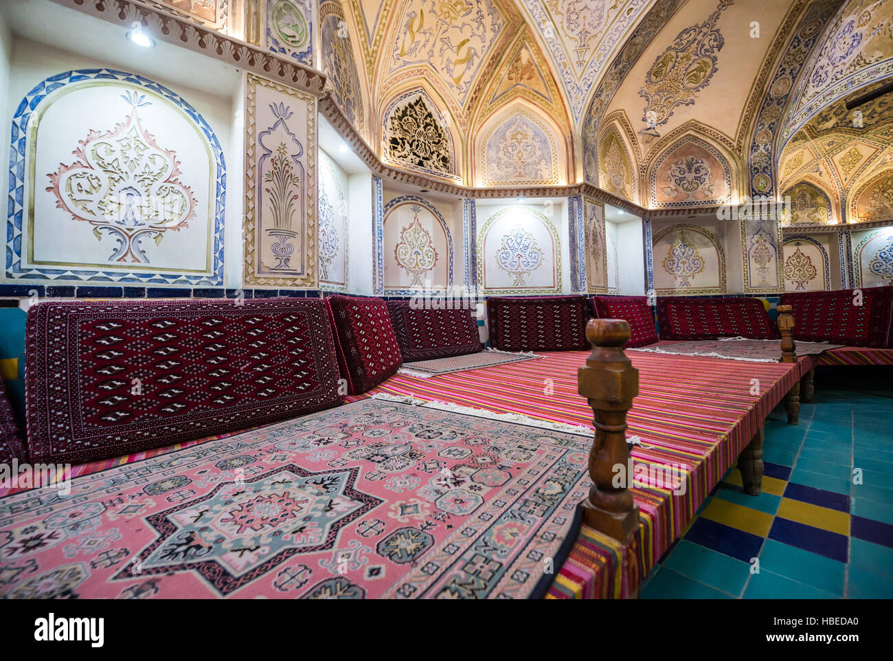 Plasterwork In Sultan Amir Ahmad Historical Bath In Kashan Iran Stock