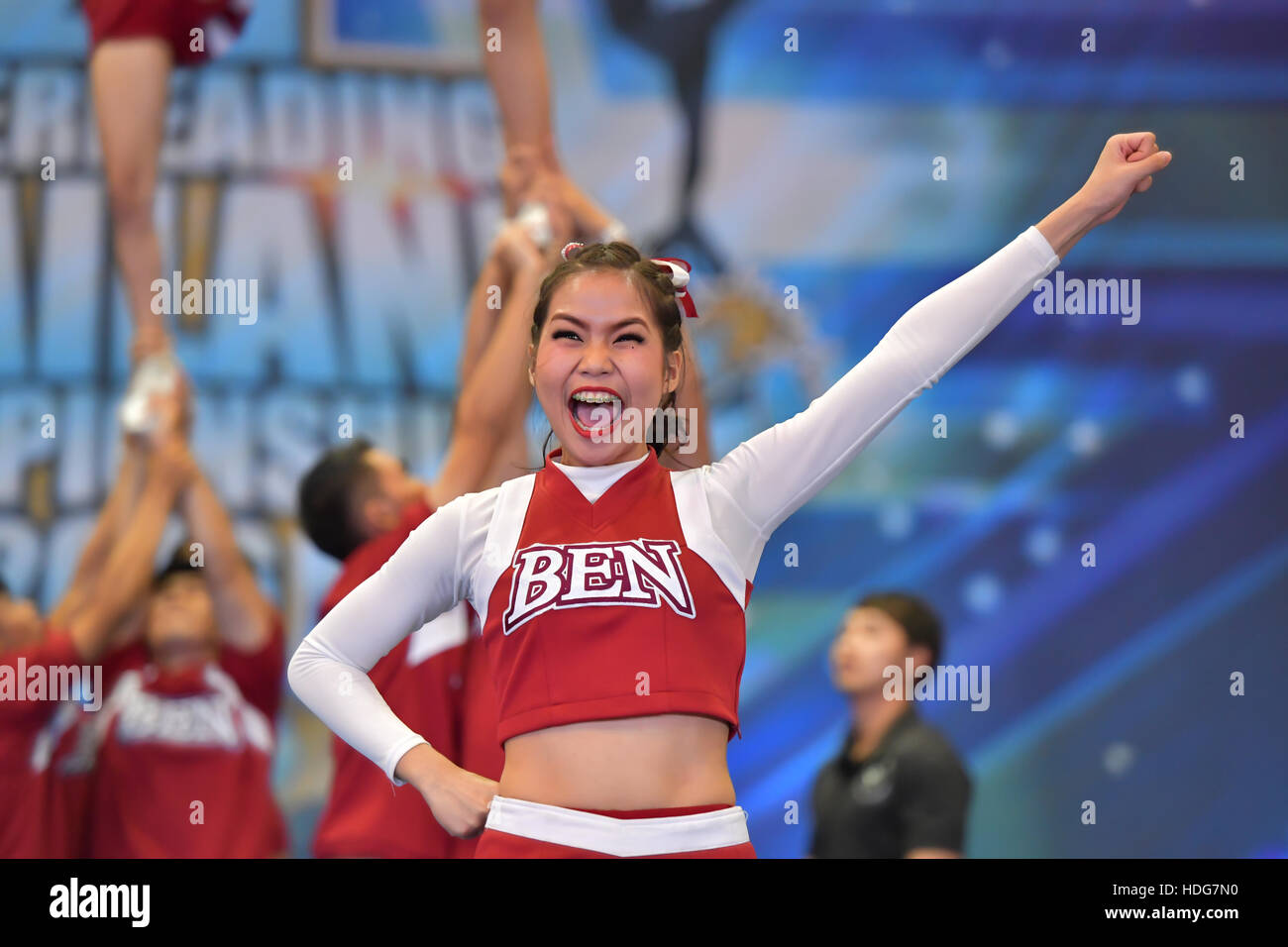 Bangkok, Thailand. 11th Dec, 2016. Group of cheerleaders in during