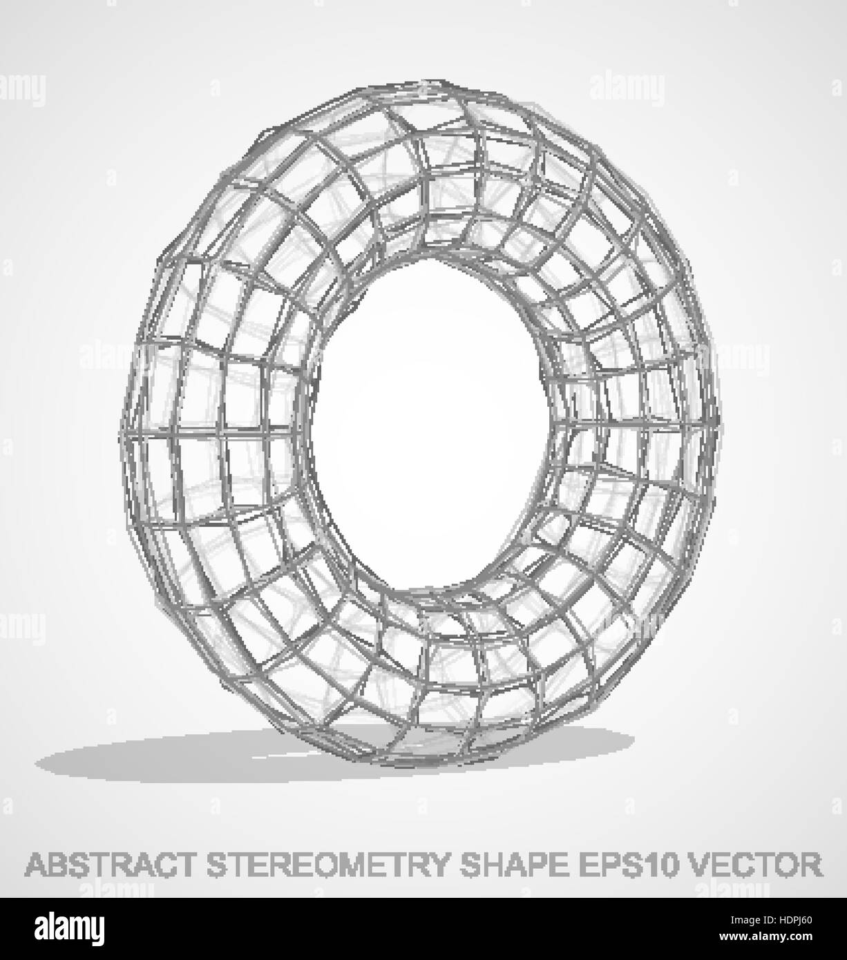 Abstract Stereometry Shape Pencil Sketched Torus With Transparent