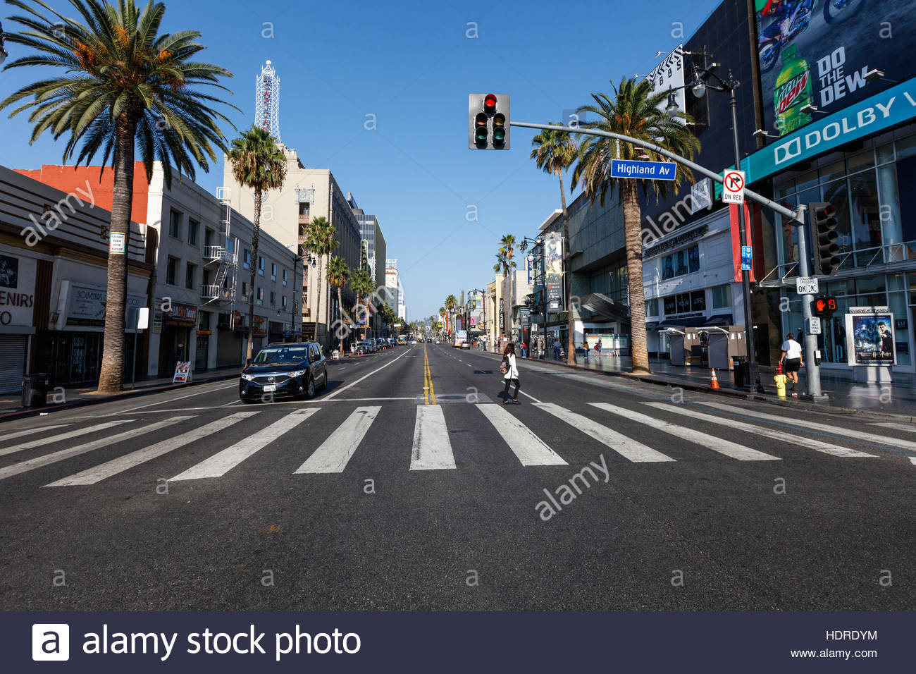 Hollywood Walk of Fame street, Hollywood, CA, USA Aug. 2016 Stock Photo