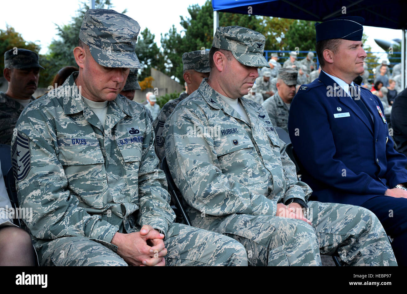 From left to right, U.S. Air Force Chief Master Sgt. Brian Gates Stock Photo, Royalty Free Image