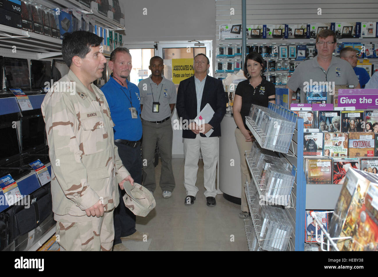 RDML Robert Bianchi, Commander, Navy Exchange Service Command, tours