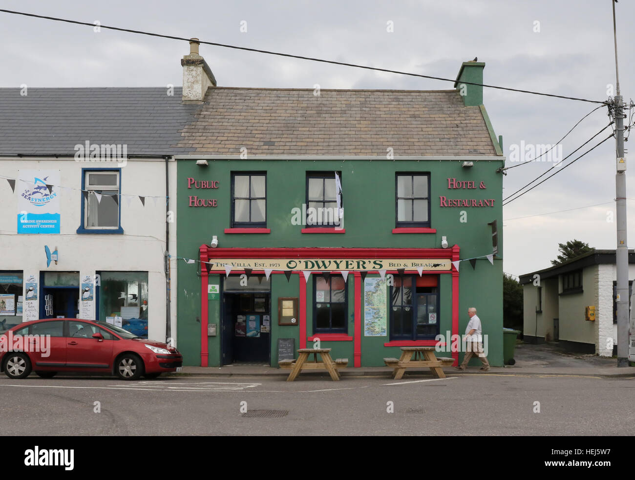 Main street in Waterville, County Kerry, Ireland Stock Photo, Royalty