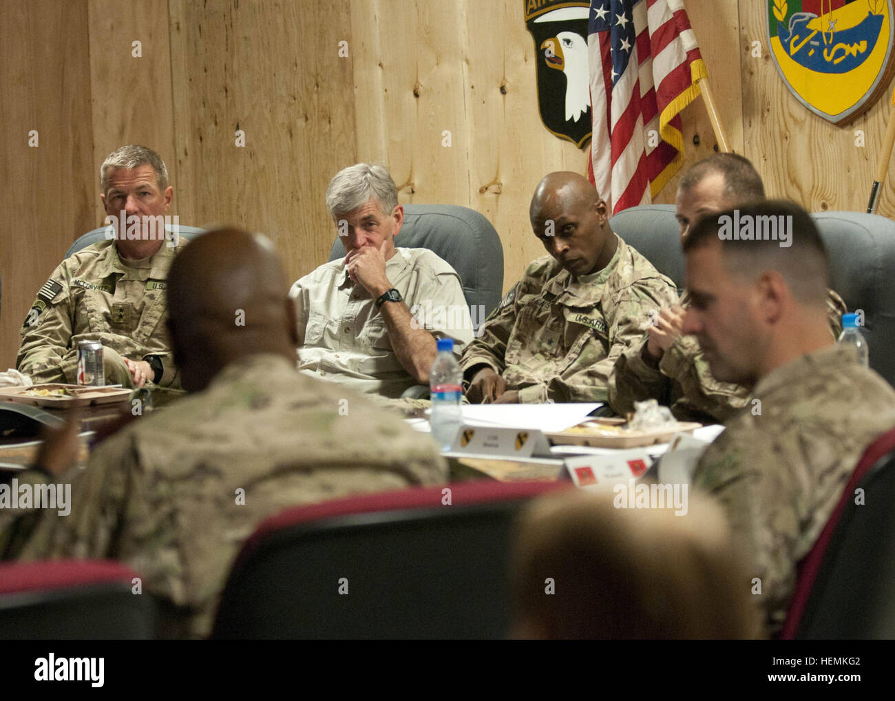 U.S. Army Maj. Gen. James C. McConville, left, commanding general of