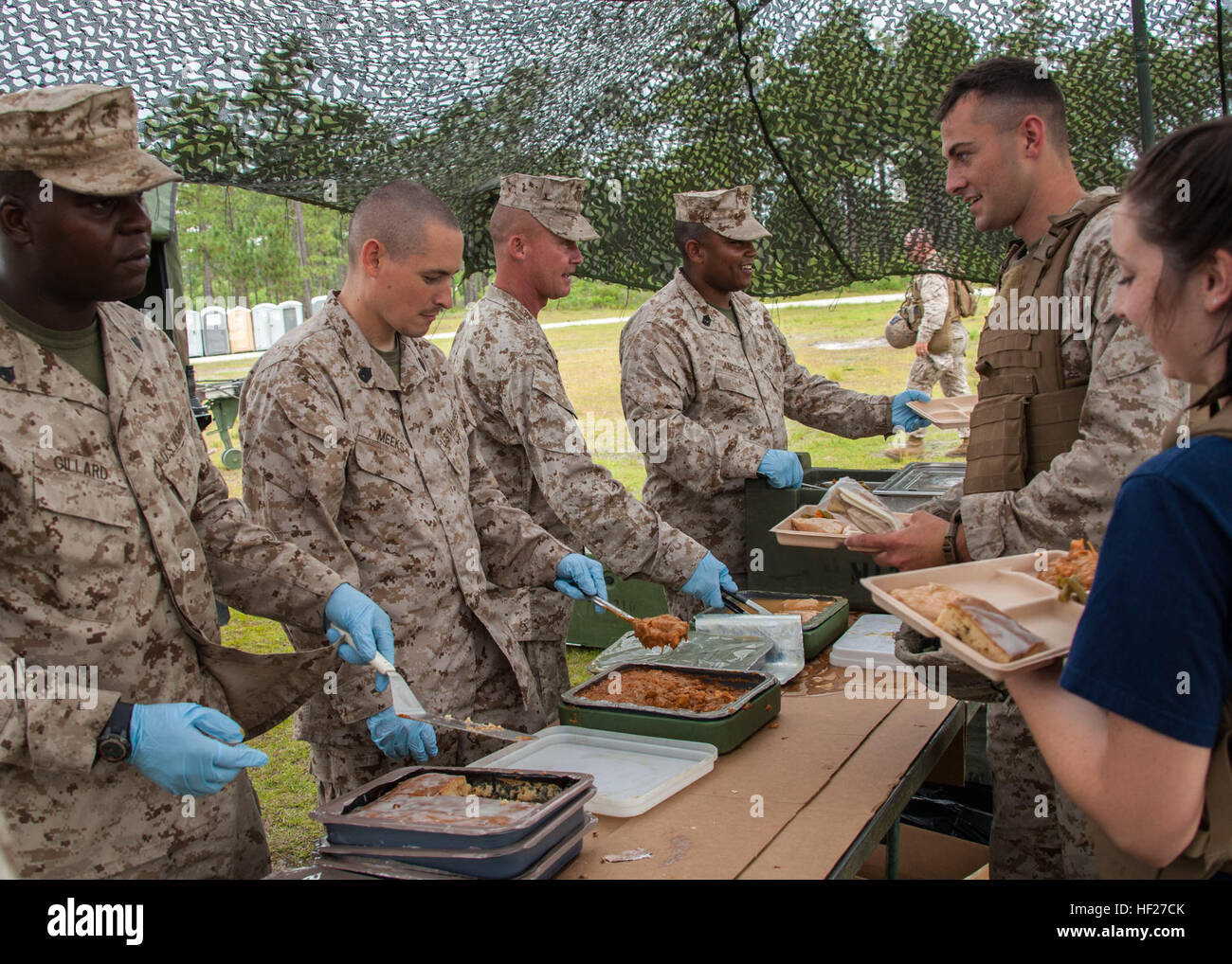 U.S. Marine Corps food service specialists with 1st Battalion, 10th