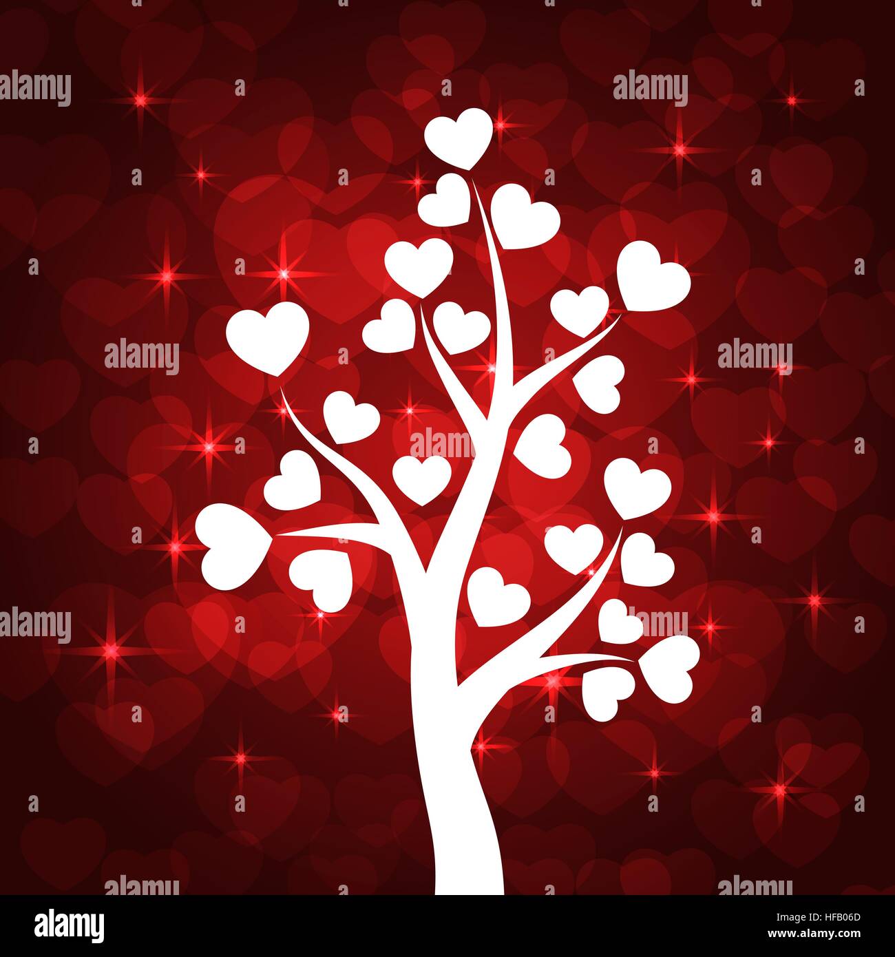 Love Tree With Heart Leaves Stock Vector Image Art Alamy