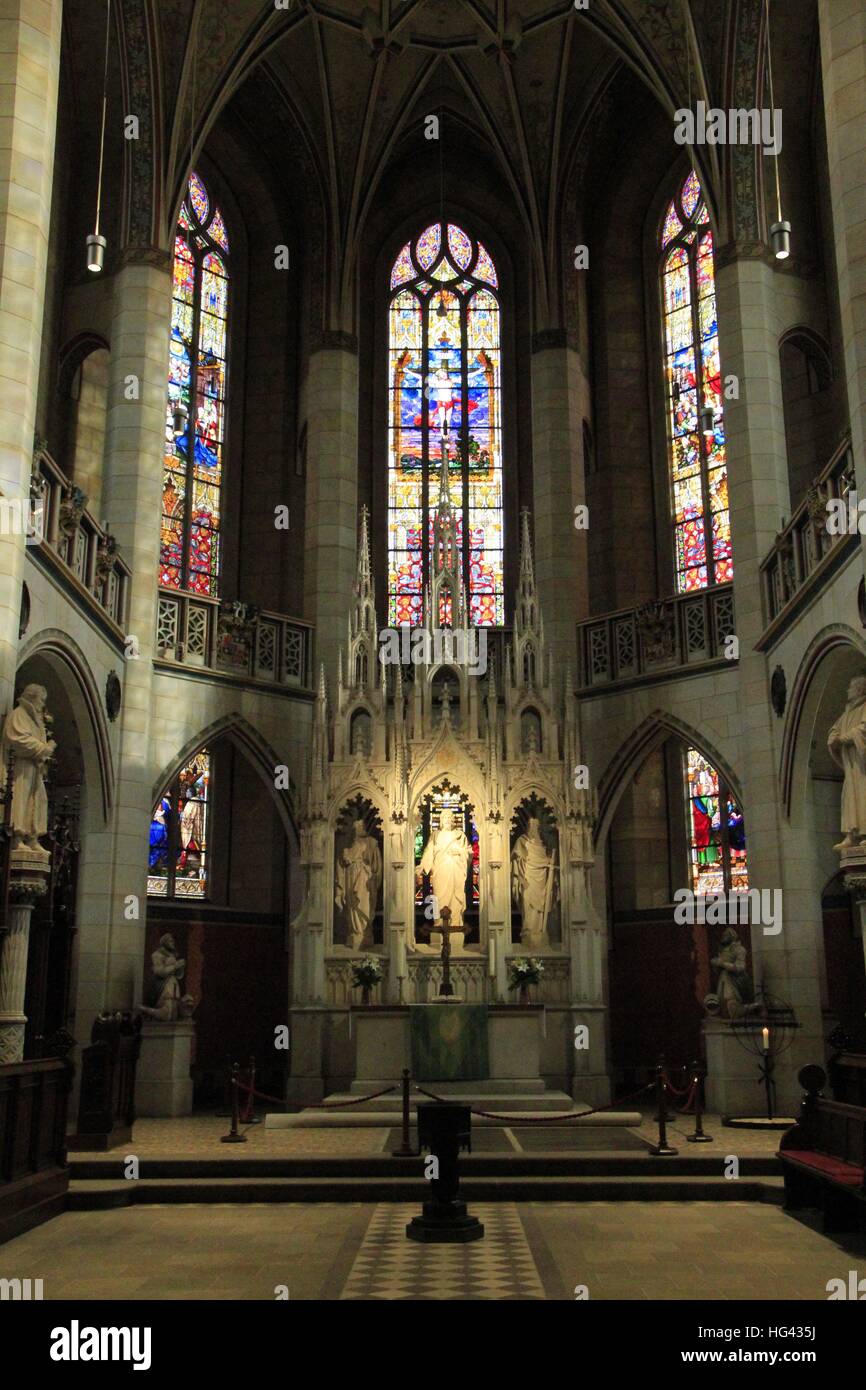 Altar area of the Castle Church in Wittenberg. On the main door of