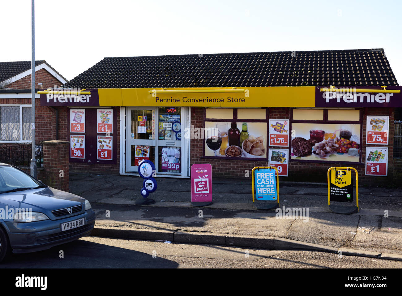 Selston,Nottinghamshire,UK. Premier convenience store Stock Photo