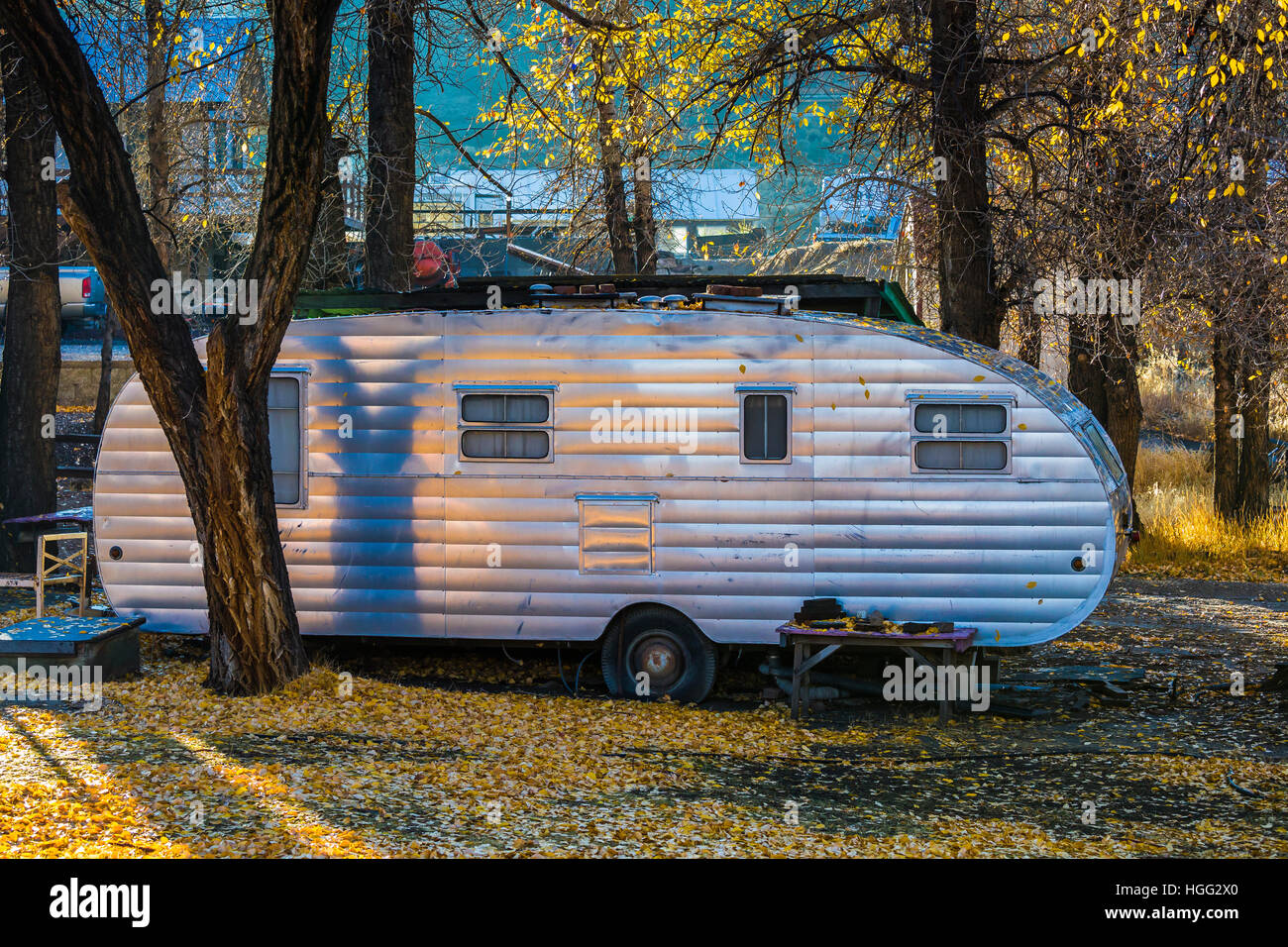 Classic Old Silver Trailer In The Mining Semi Ghost Town Of Belmont Nevada USA No Property Release Available For Editorial Licensing On Classic Old Silver Trailer In The Mining Semi Ghost Town Of Belmont Nevada USA No Property Release Available For Editorial Licensing On