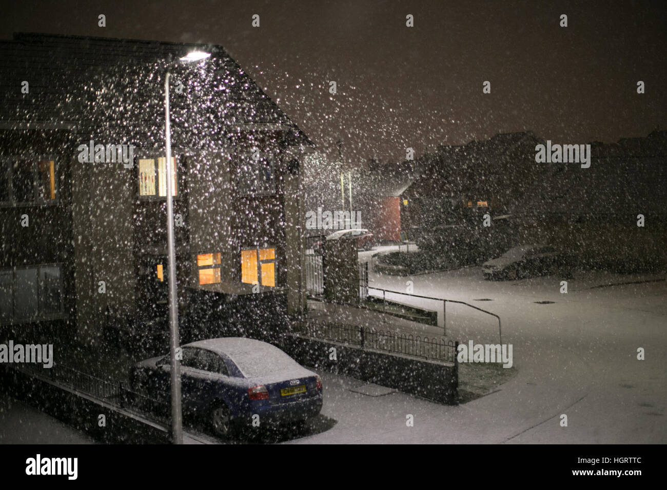 Merthyr Tydfil, South Wales, UK. 12th January 2017. UK weather Heavy