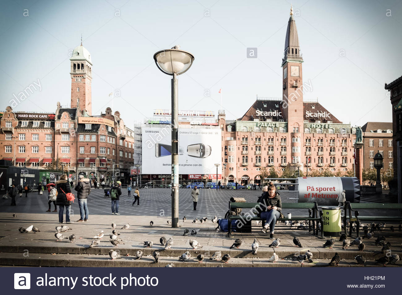 The City Hall Square in Copenhagen, Denmark Stock Photo, Royalty Free
