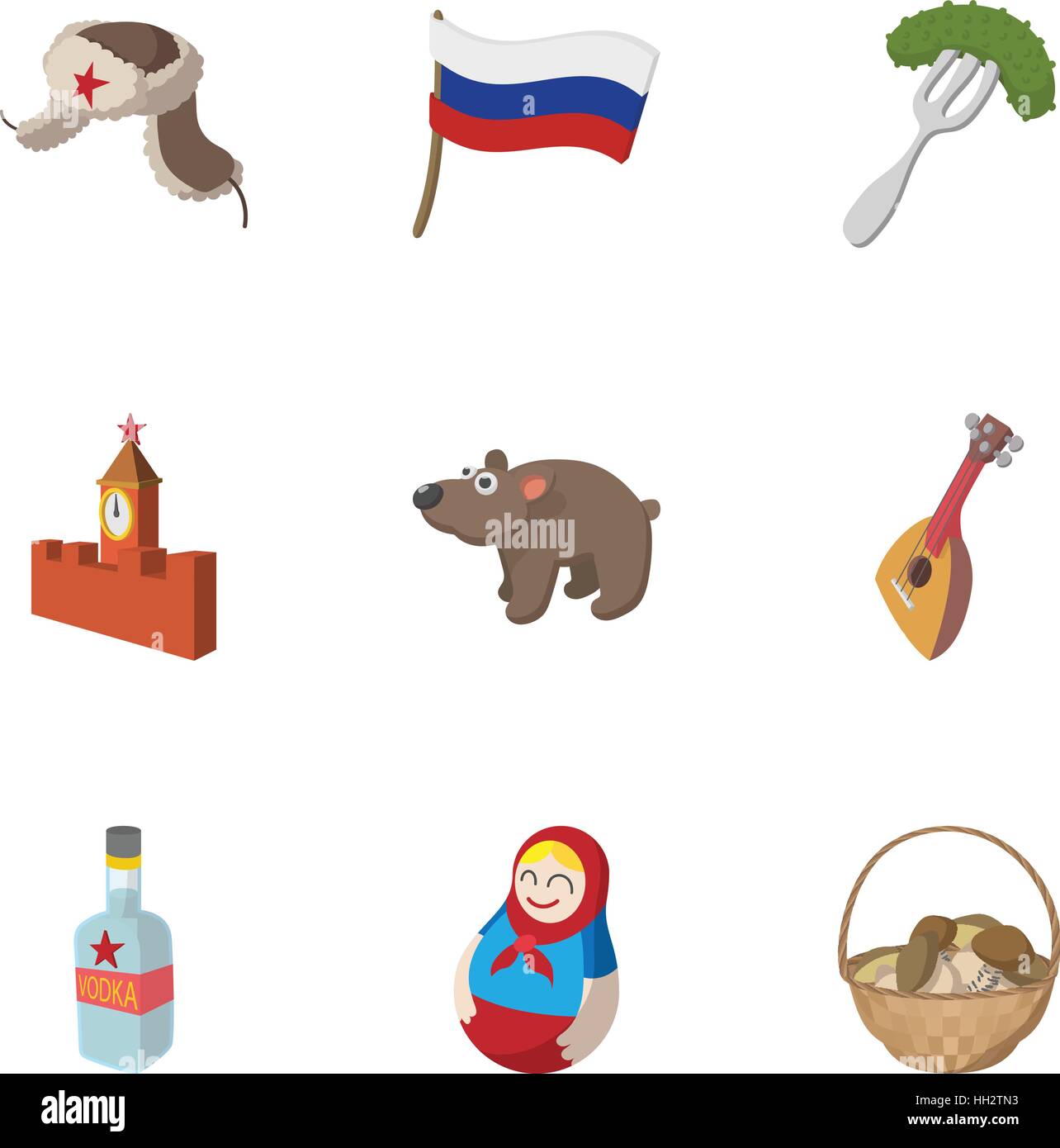 Russia Icons Set Cartoon Style Stock Vector Image Art Alamy